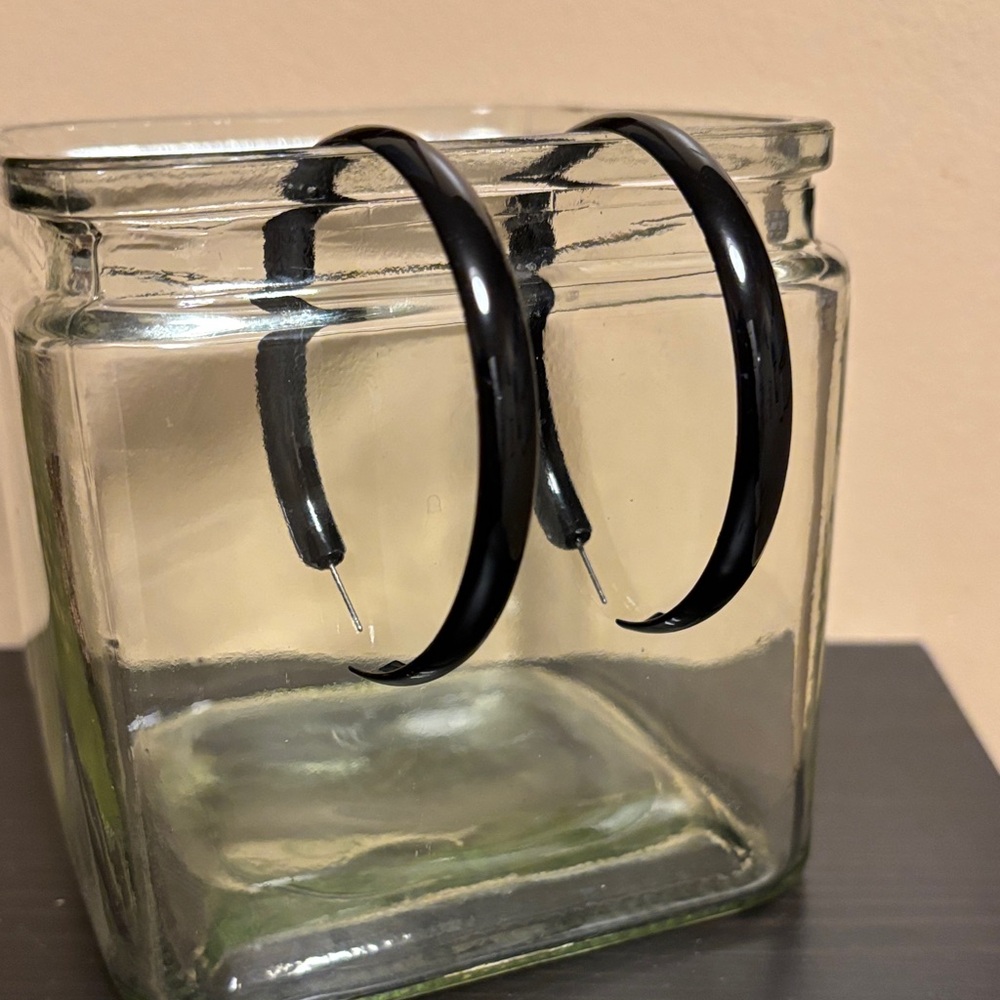 Black Hoop Earrings